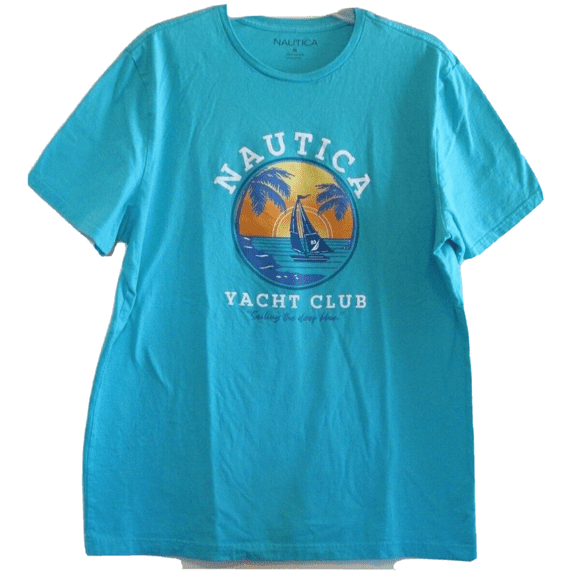 Nautica Men's Graphic T-Shirt (Aqua Lagoon, XXL)