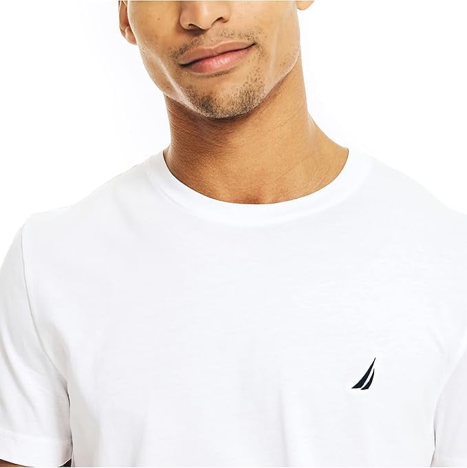 T-shirt Nautica Homme Col V, Couleur Sauge, 100% Coton (neuf Avec étiquette)