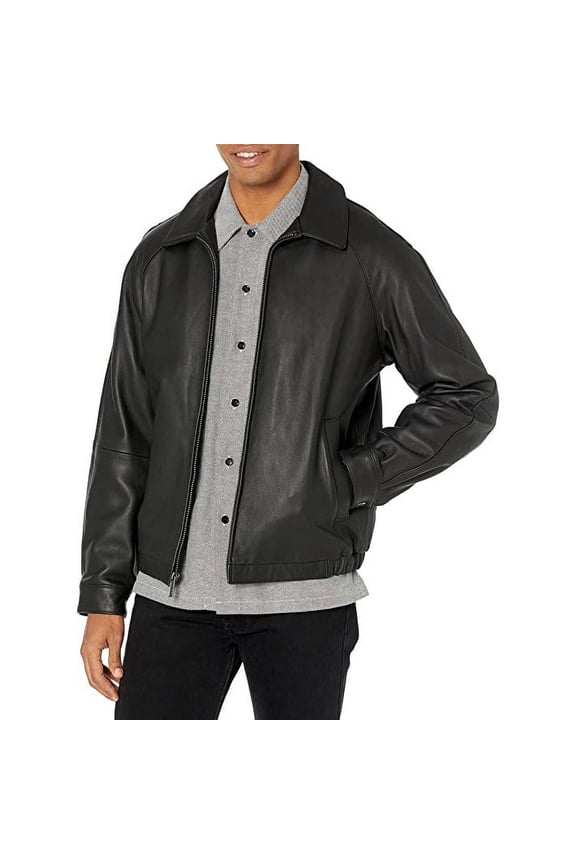 Men's Leather Bomber Jacket