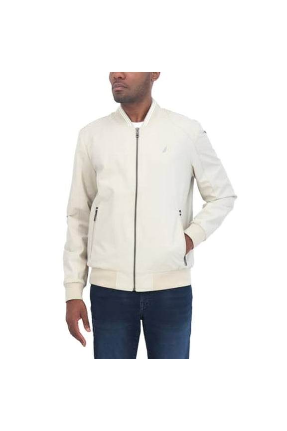 Mens Lightweight Bomber Jacket (Beige,Small)