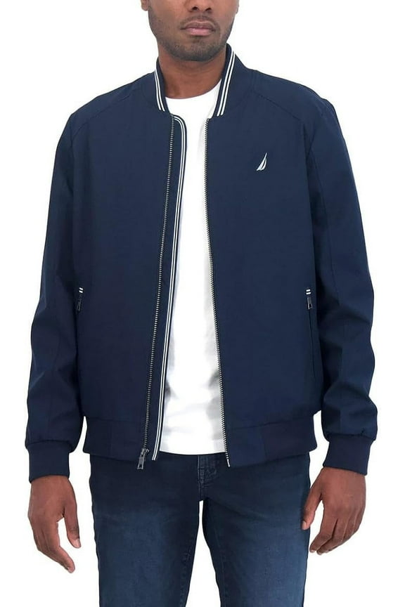 Men’s Lightweight Bomber Jacket, Blue, Large