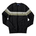 thumbnail image 1 of Nautica Men's Lightweight Soft & Comfortable Crewneck Knit Striped Sweater (True Black, XXXL), 1 of 2