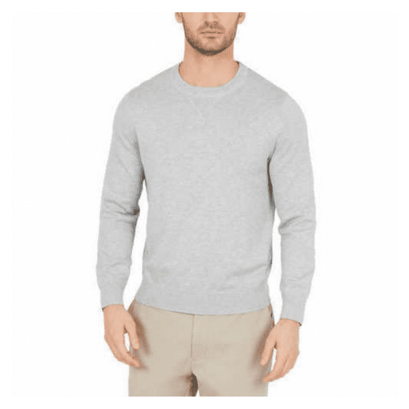 Nautica Men's Long Sleeve Crew Neck Sweater, Gray Heather, XL