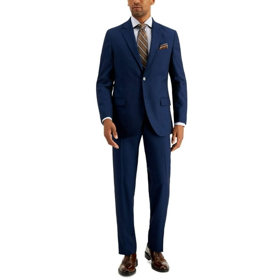 Nautica Mens Modern fit 2 Piece Suit 40 S / 34 Waist Navy Blue Birdseye  Stretch