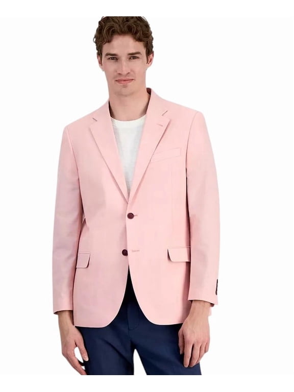 Men's Modern-Fit Chambray Sport Coat Blazer 38 S Pink