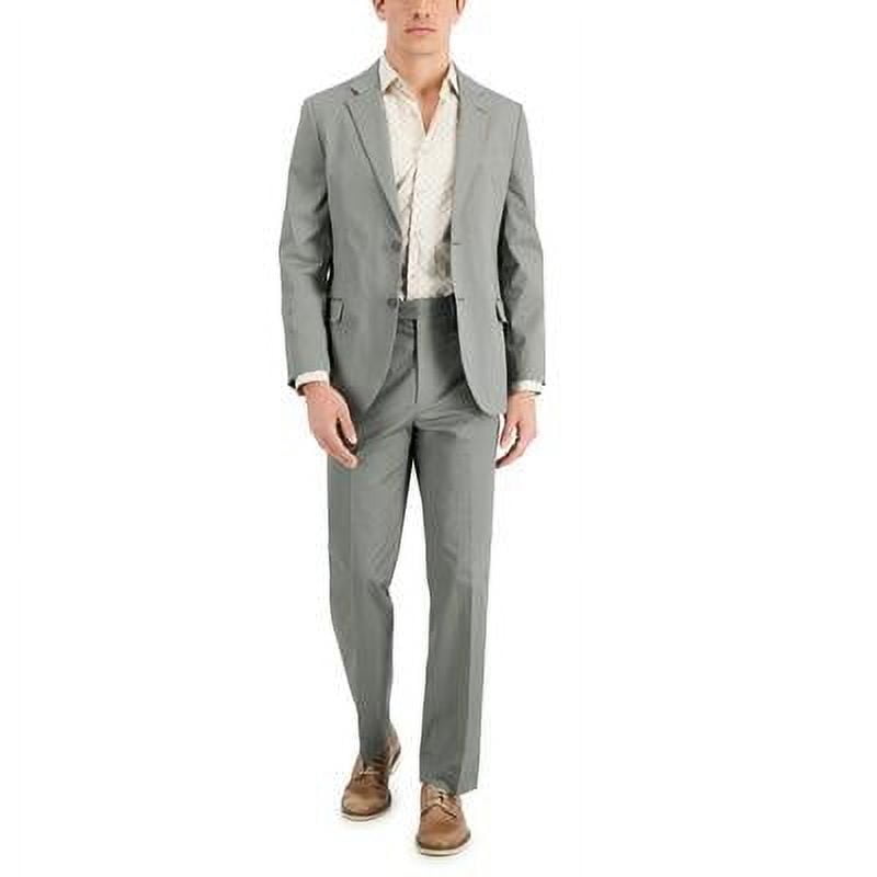 Nautica Men's Modern-Fit Stretch Cotton Solid Suit (40R, Grey)