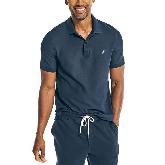 Nautica Men's NAVY Classic-Fit Short Sleeve Deck Mesh Polo Shirt,XL