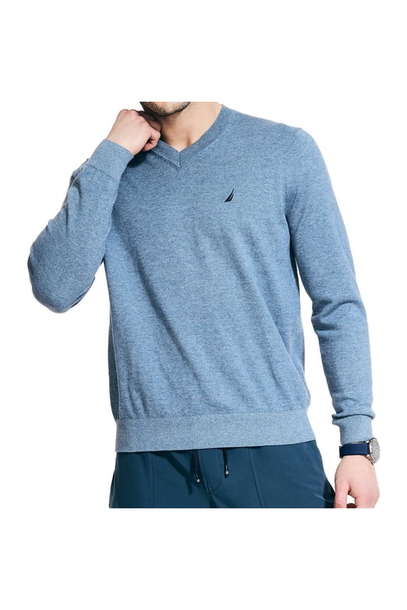 Men's Navtech Classic Fit Soft V Neck Sweater Deep Anchor Blue 2XL