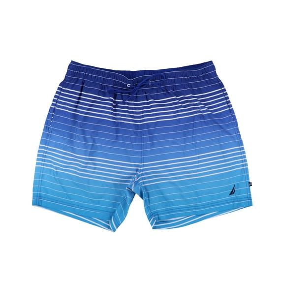 Nautica Men's Ombre Stripe Swim Trunks Bright Cobalt XL New