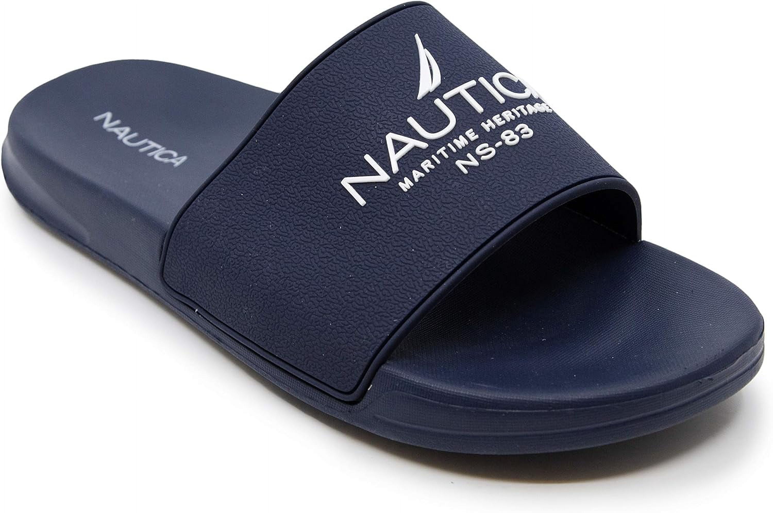 Nautica Sandals Mens 12 Porter Slide Flats Slip On Blue Open Toe Casual Trl4#405 Amazon.com | Nautica Men main image 4