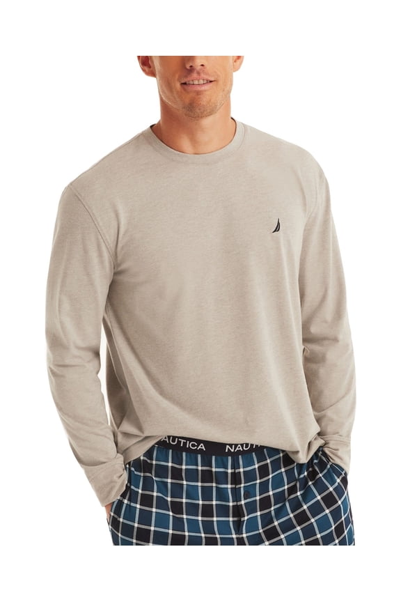 Men's Pajama Long-Sleeve T-Shirt - Grey Heather Size M