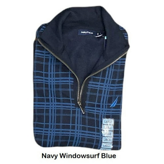 Nautica Men's Quarter Zip Fleece Pullover, Mock-neck, Classic Fit (Navy Windowsurf Blue, XXL)