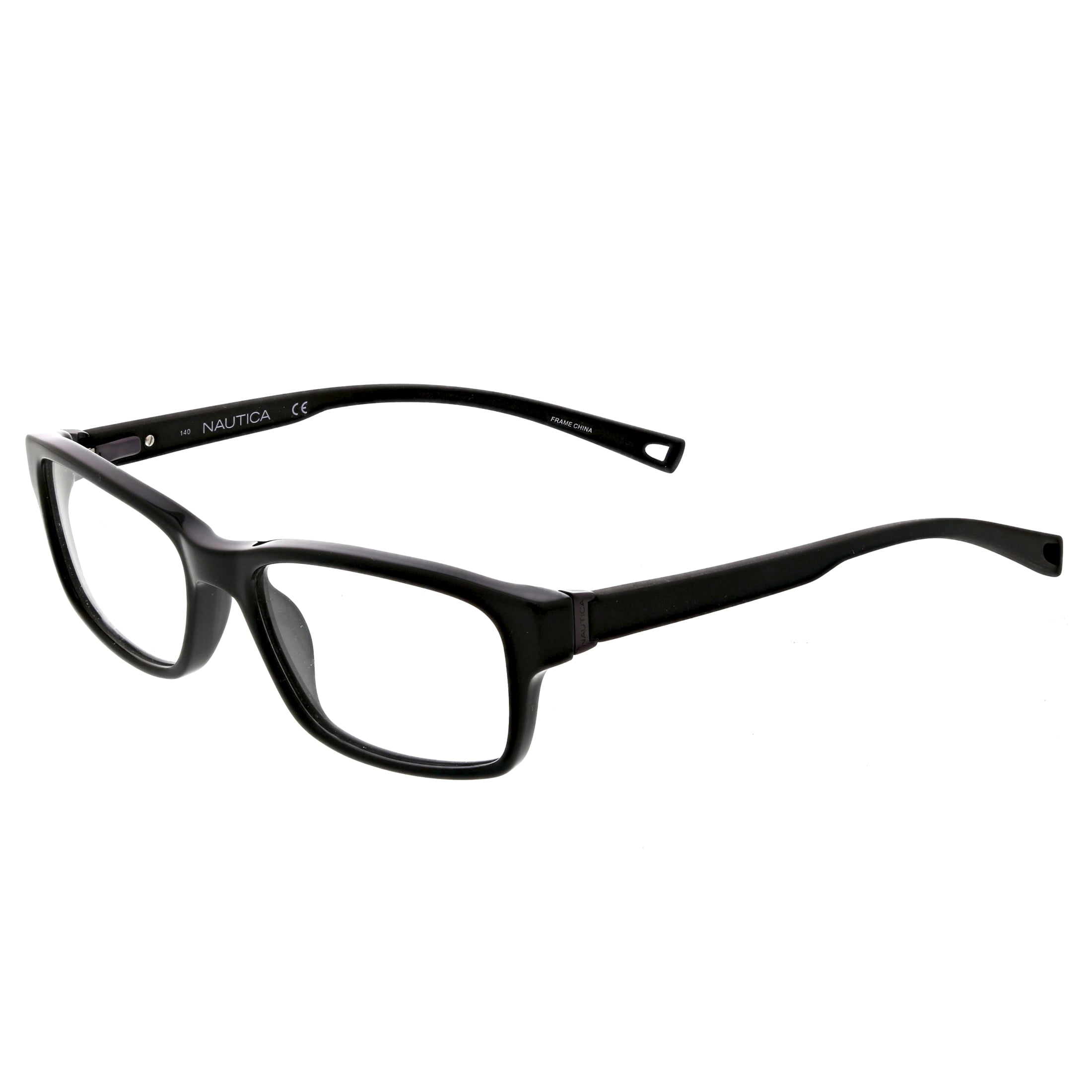 Nautica Men's Rectangular Eyeglasses, N8127, Black, 5517140, with