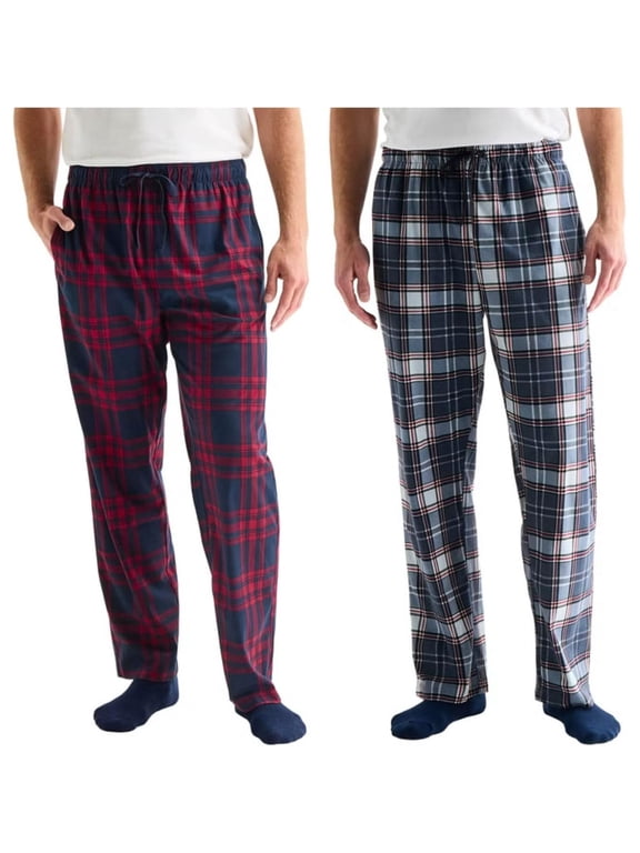 Men's Sleepwear Fleece Pant 2-Pack, Red, XXL