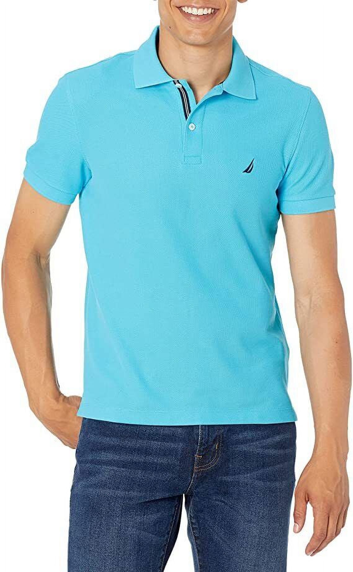 Nautica Men's Slim-Fit Performance Deck Polo Shirt in Mirage Blue-3XL ...