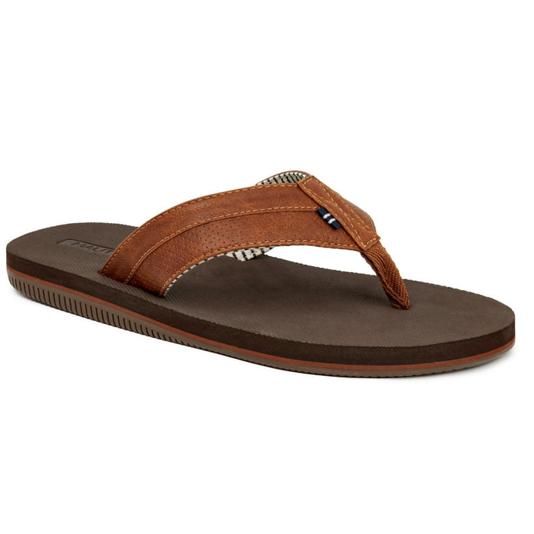Nautica Men's Slip On Faux Leather Clarkson Sandals (Brown, 11