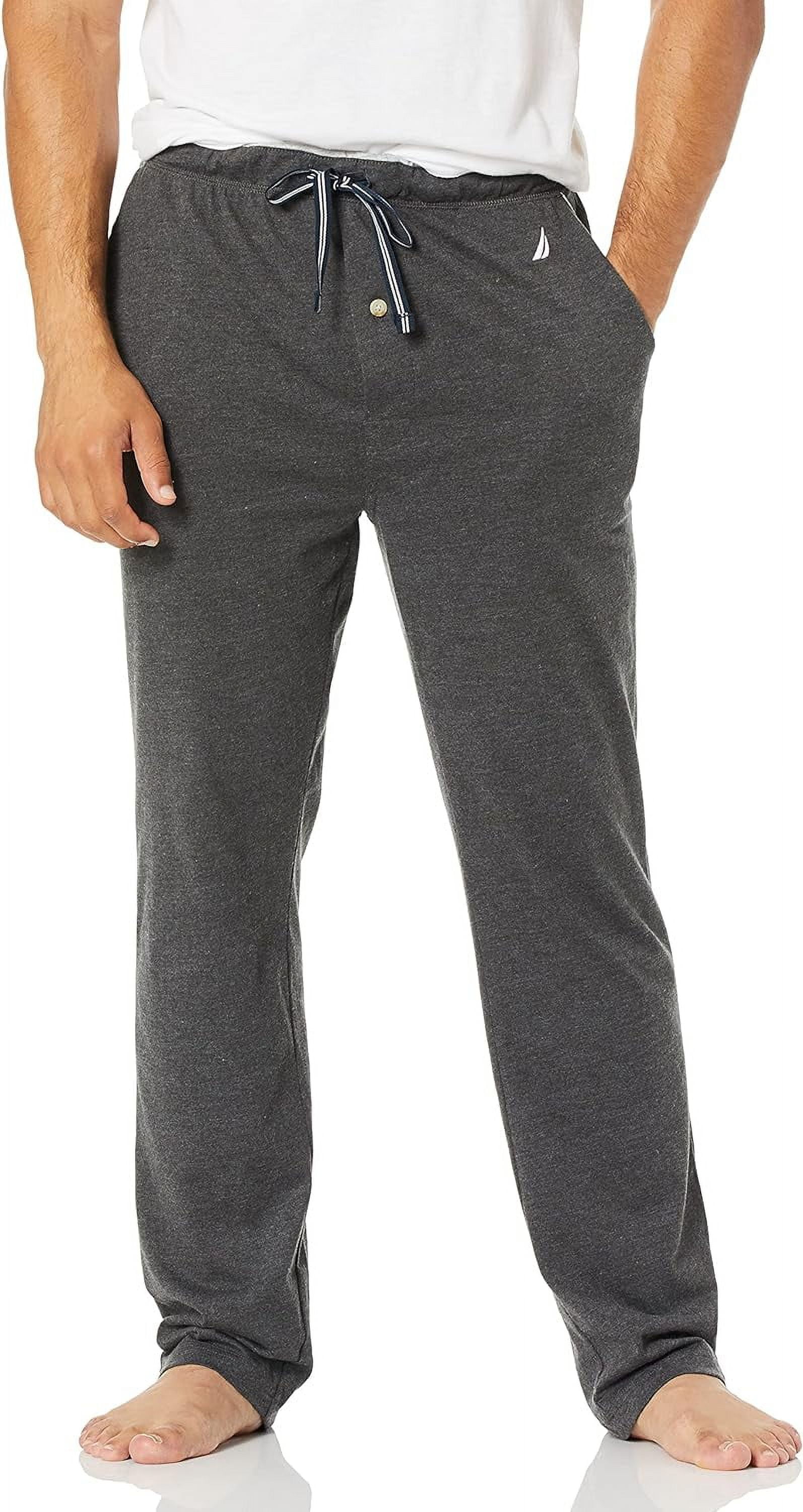Nautica Men's Soft Knit Sleep Lounge Pant Medium Charcoal Heather