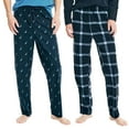 thumbnail image 1 of Nautica Men's Sueded Fleece Pajama Pants 2 Pack (Navy/Blue, Small), 1 of 6