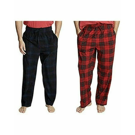 Nautica Men's Sueded Fleece Pajama Pants, Red/Navy Plaid, Medium - NEW