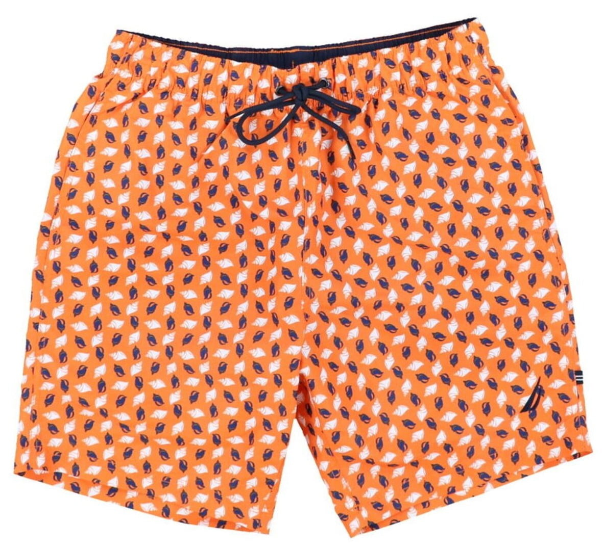 Nautica Men's Swim Shorts Orange Blue and White Shells Size Medium