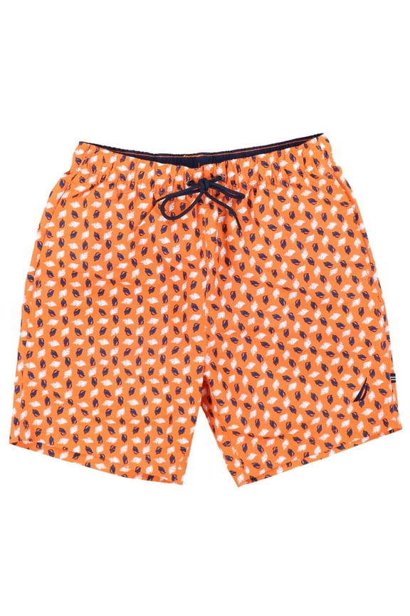 Men's Swim Shorts Orange Blue and White Shells Size Medium