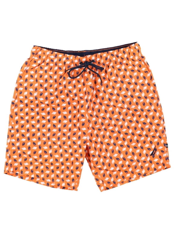 Men's Swim Shorts Orange Blue and White Shells Size Medium