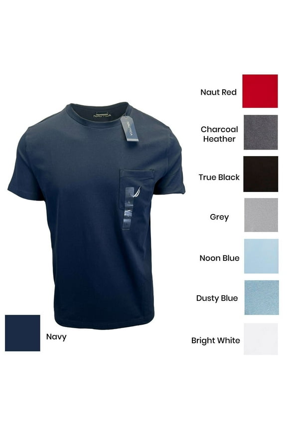 Men's T-Shirt Solid Crew Neck Short Sleeve Pocket