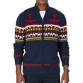 thumbnail image 1 of Nautica Mens Anchor Fair Isle Cardigan Sweater, Blue, Small, 1 of 1