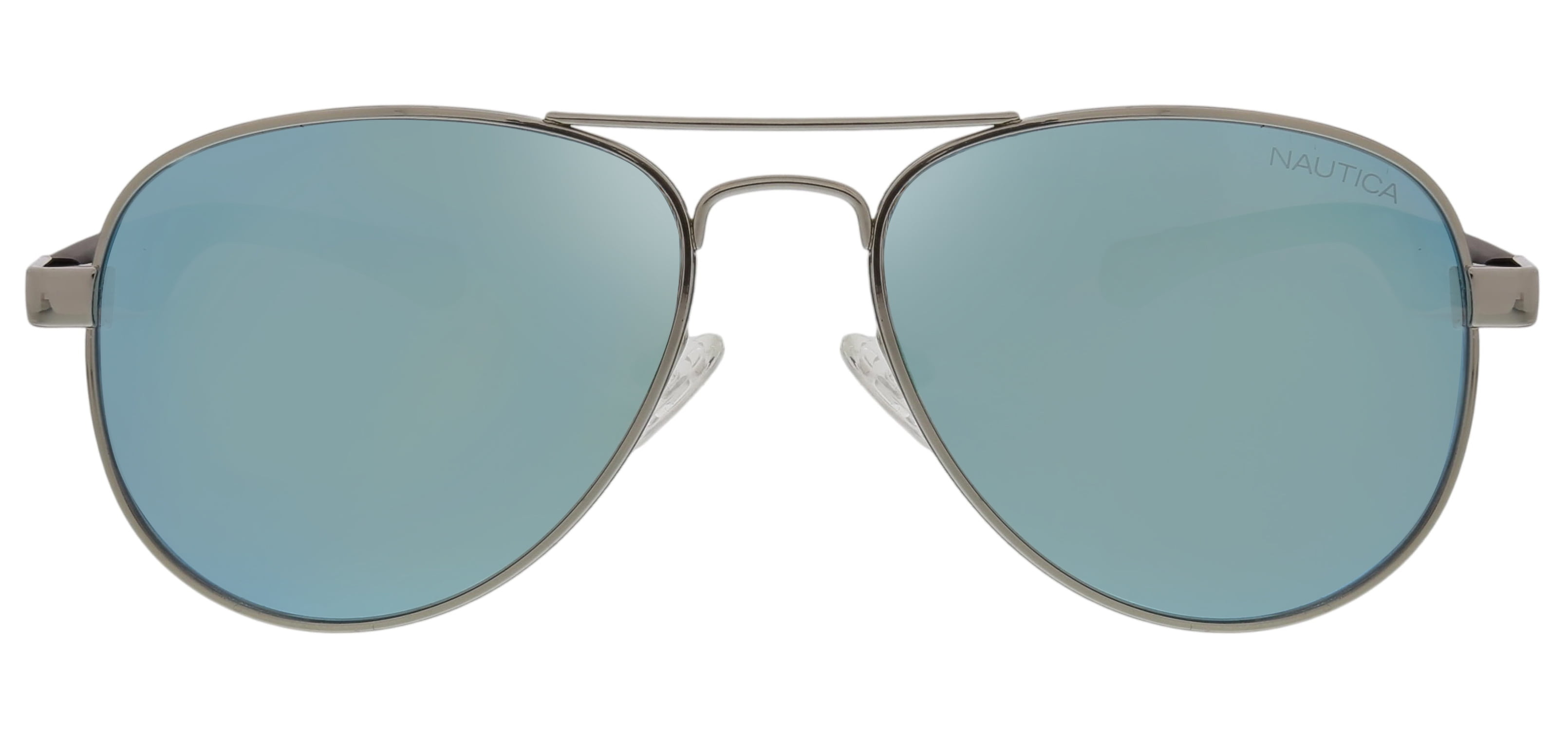 Nautica Mens Silver Aviator Polarized Sunglasses
