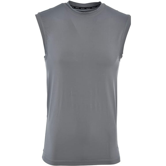 Nautica Mens Base Muscle Shirt - Cool Dry Fit Sleeveless Compression Shirt Athletic Workout Active Sports Spandex Grey