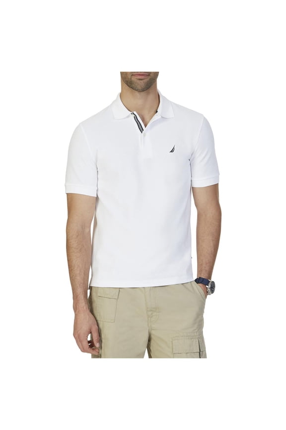 Mens Classic Fit Monogram Polo Shirt White XXL