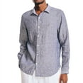 thumbnail image 1 of Nautica Mens Classic Fit Solid Linen Button Down Shirt Navy Blue  2XL, 1 of 1
