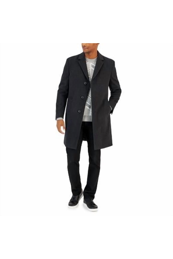 Mens Classic-Fit Camber Wool Overcoat Coat 42R Charcoal Grey