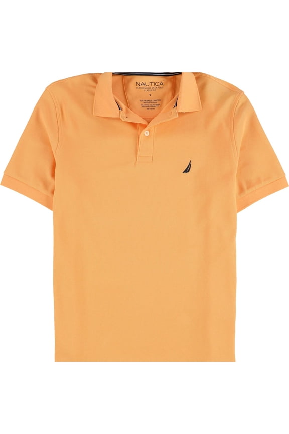 Mens Performance Deck Polo Shirt, Orange, Small