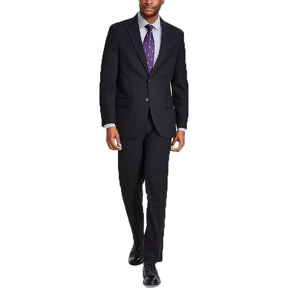 Nautica Mens Modern fit Two Piece Suit 36 S / 30 Waist Black Solid Stretch