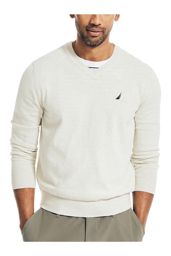 Mens Heathered V-Neck Pullover Sweater
