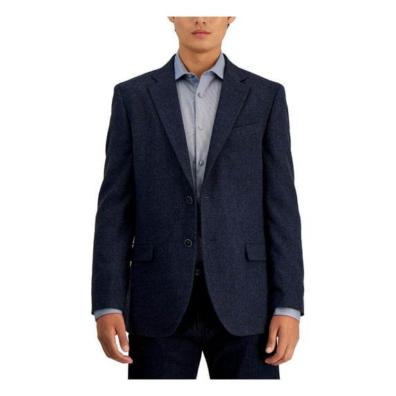 Nautica Men's Modern-Fit Solid Herringbone Tweed Sport Coat (36S, Blue)