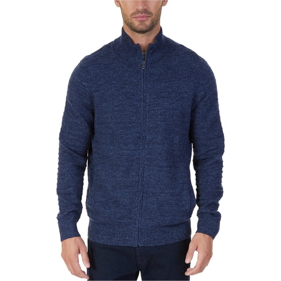 Nautica Mens Knit Cardigan Sweater, Blue, Small