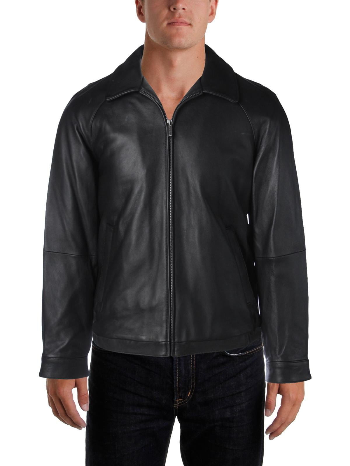 Nautica Men's Leather Bomber Jacket - Walmart.com