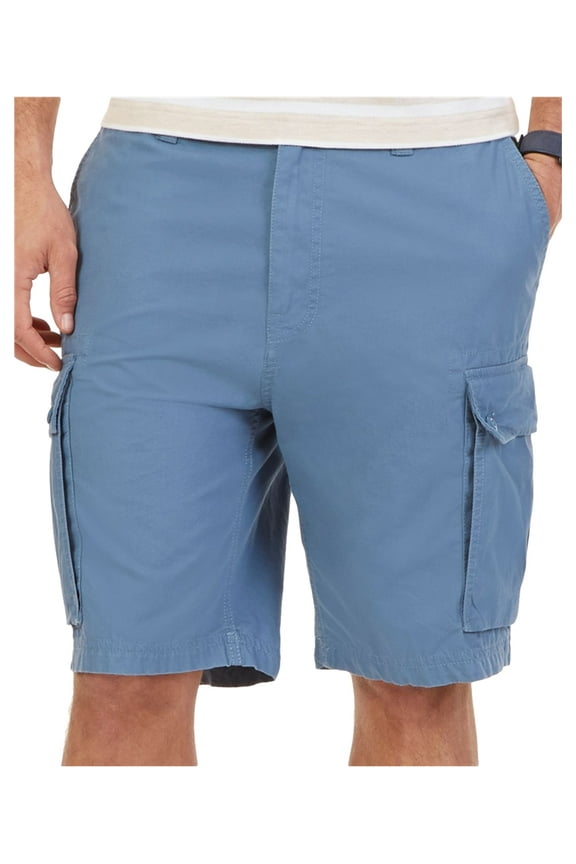 Mens Mini Ripstop Casual Cargo Shorts, Blue, 33