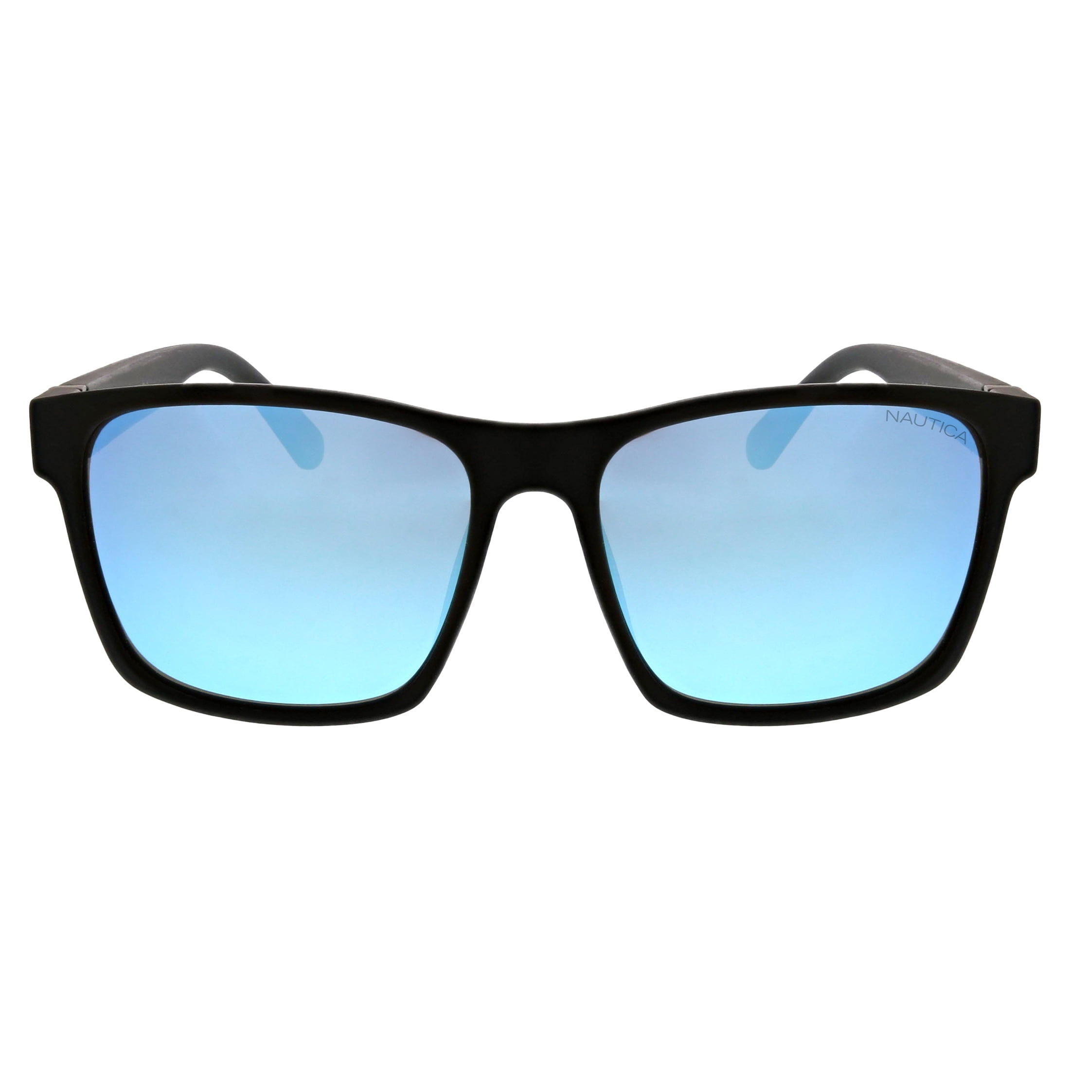 Nautica Mens Modern Square Polarized Sunglasses, NS1009 Matte Black
