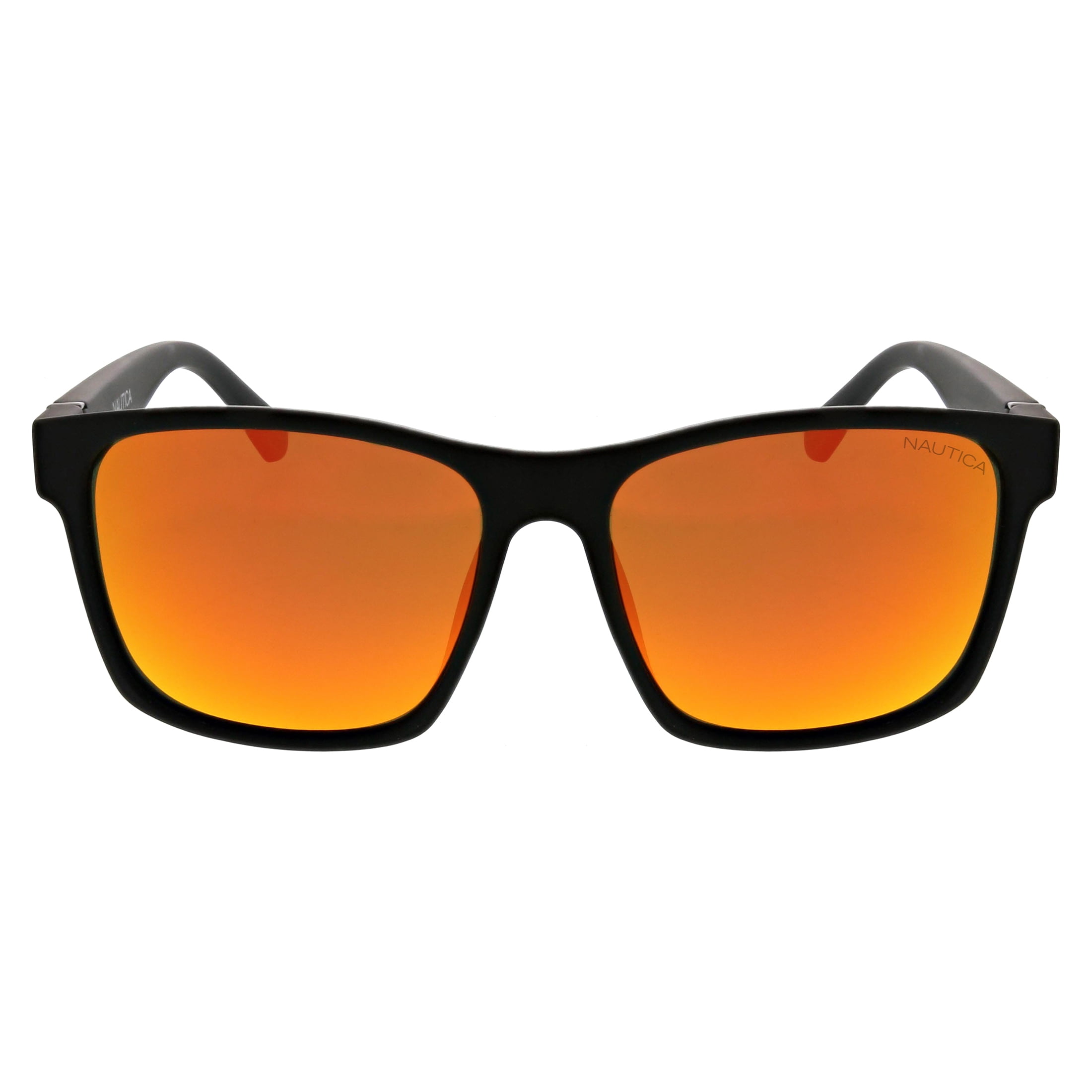 Nautica Mens Modern Square Black Polarized Sunglasses
