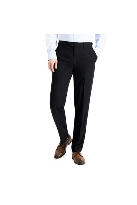 Mens Modern fit Dress Pants 32 / 30 Black Solid Stretch