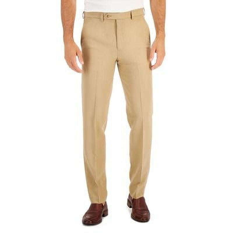 Nautica Mens Modern fit Dress Pants 34 32 Beige Solid Stretch
