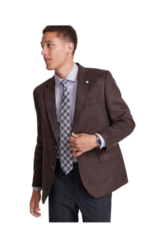 Mens Modern fit Faux Suede Sport Coat Blazer 40 R Beige Solid