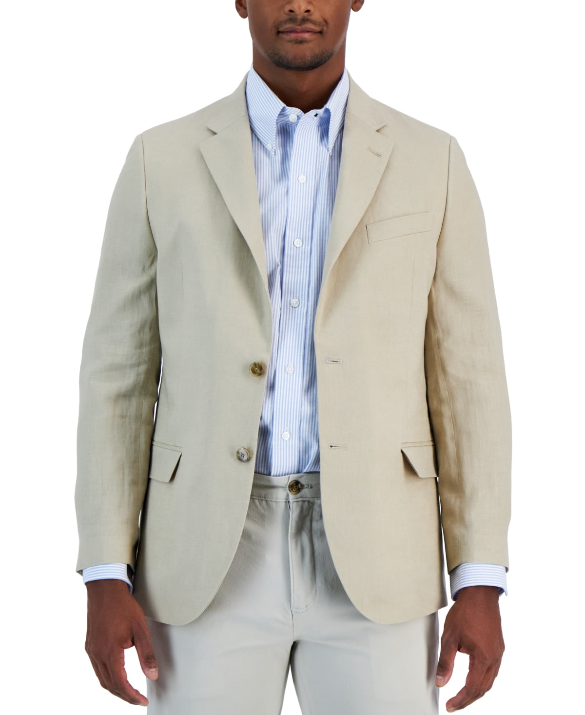 Nautica Mens Modern fit Sport Coat Blazer 36 R Beige Solid Stretch