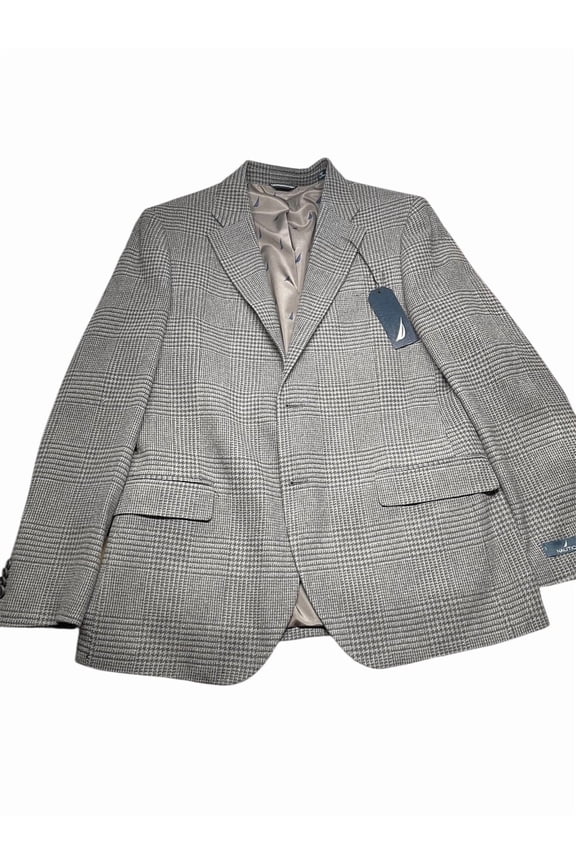 Mens Modern fit Sport Coat Blazer 38 R Gray Plaid