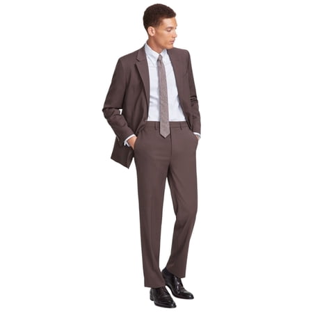 Nautica Mens Modern fit Suit Jacket Blazer 44 R / 38 Waist Brown Solid Stretch