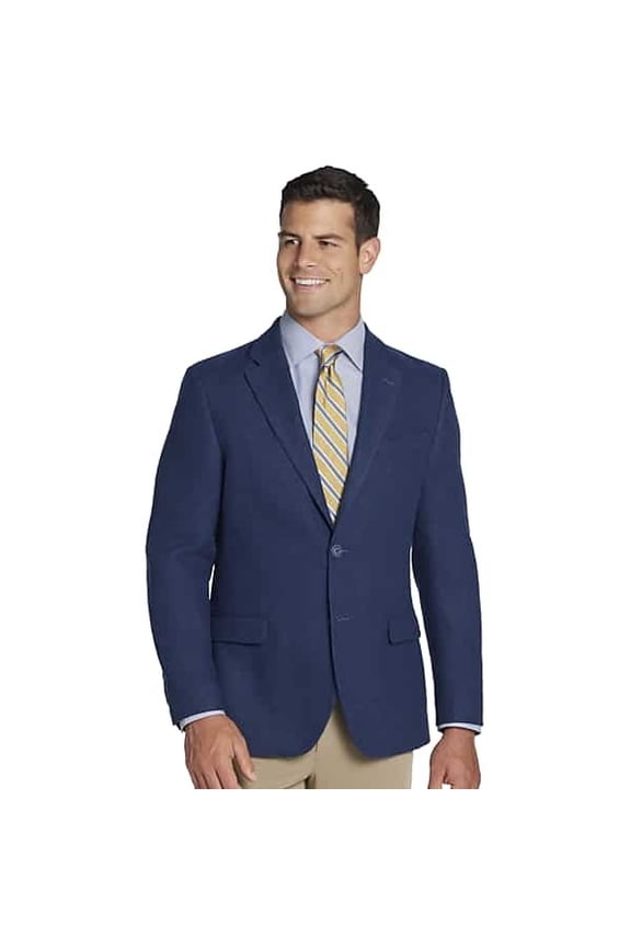 Mens Modern fit Tweed Sport Coat Blazer 38 R Navy Blue Stretch