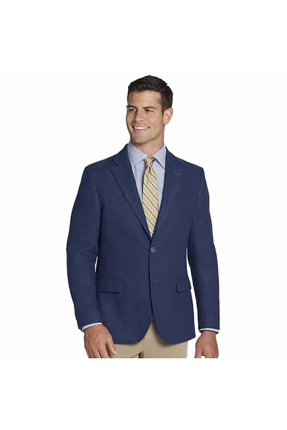 Mens Modern fit Tweed Sport Coat Blazer 40 R Navy Blue Solid